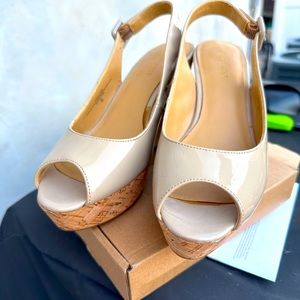 Nine West cork heel wedges
